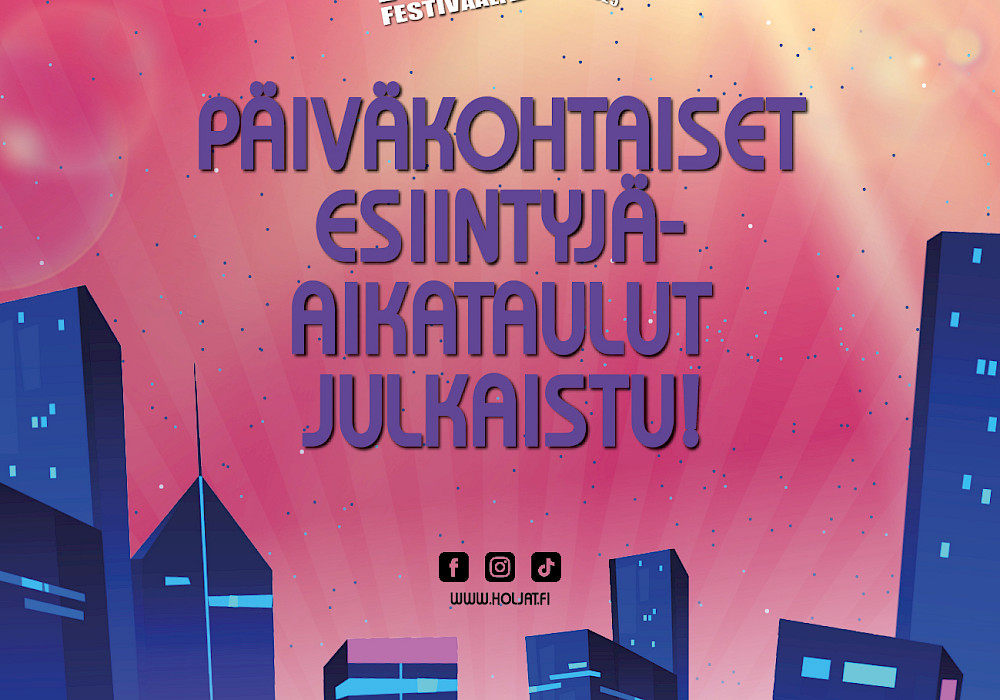 Päiväkohtaiset esiintyjäaikataulut on julkaistu!